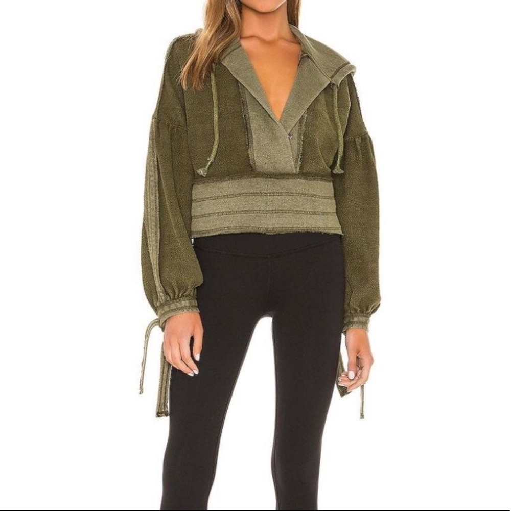 Free People Green X Fp Movement Half Court Sweatshirt